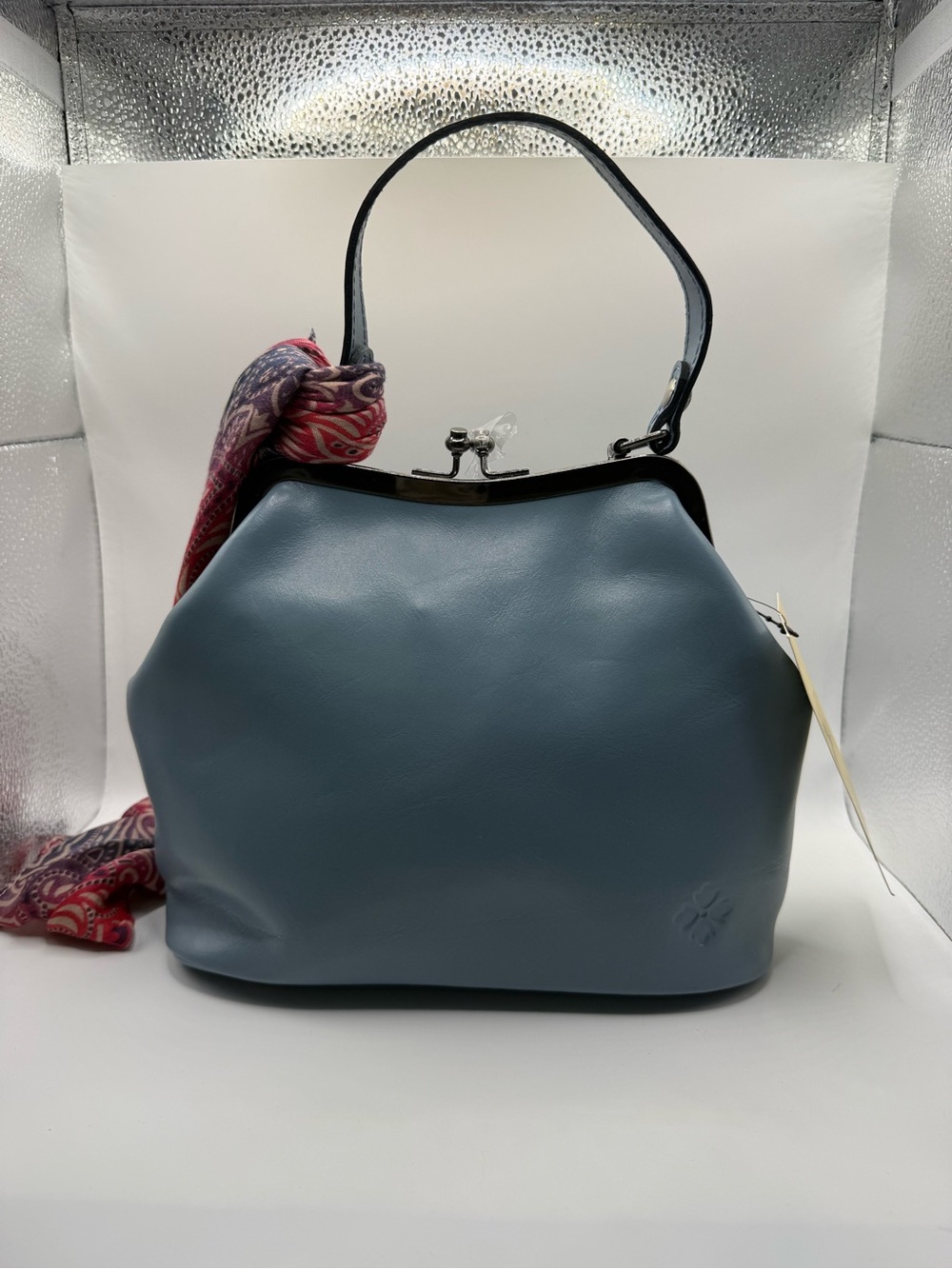 Patricia Nash Laureana Kisslock Leather Satchel Convertible Crossbody NWT